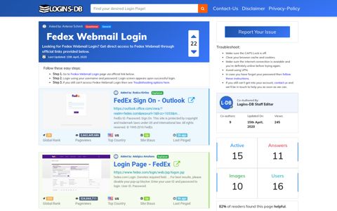 Fedex Webmail Login - Logins-DB