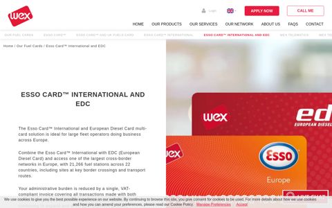 Esso Card™ International & EDC | WEX Europe Services
