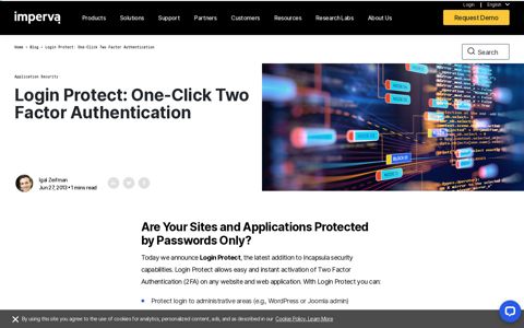 Login Protect: One-Click Two Factor Authentication - Imperva