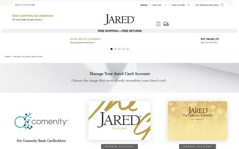 Manage Your Jared Credit Account | Jared