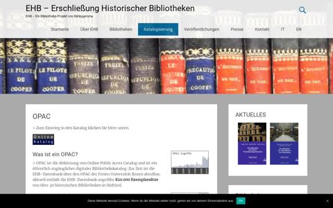 OPAC - EHB - Erschließung Historischer Bibliotheken