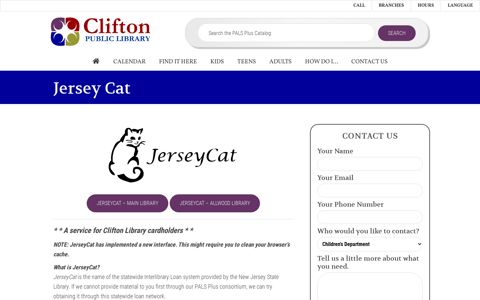Jersey Cat - Clifton Public Library