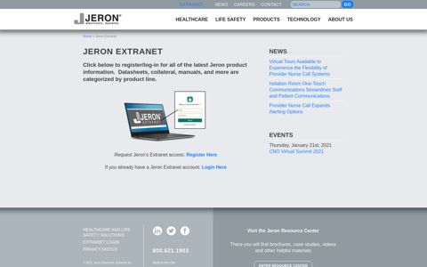 Jeron Extranet | Jeron Nurse Call Systems