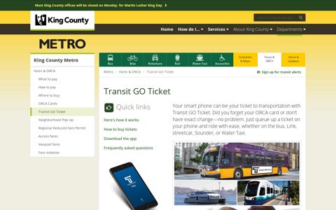 Transit GO Ticket - Fares & ORCA - Metro Transit - King County