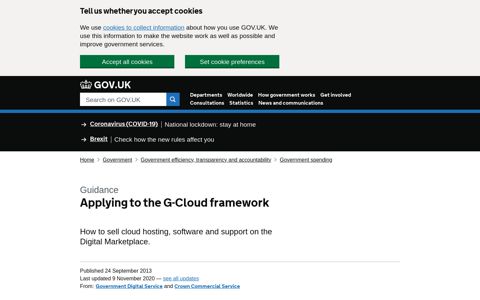 Applying to the G-Cloud framework - GOV.UK