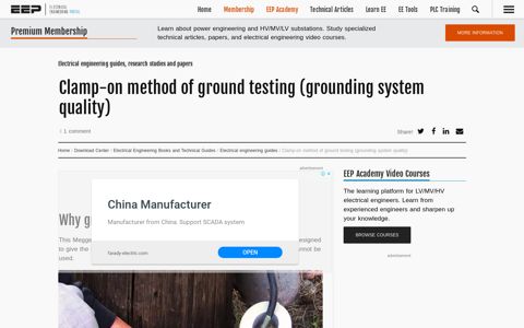 Clamp-on method of ground testing (grounding system quality ...