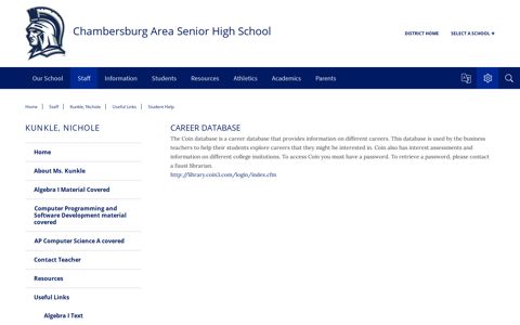 Career Database - Chambersburg Area School District
