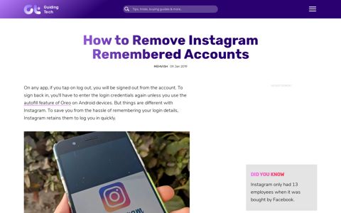 How to Remove Instagram Remembered Accounts