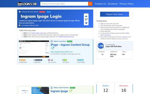 Ingram Ipage Login - Logins-DB