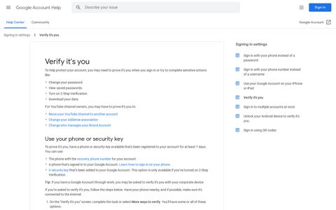 Verify it's you - Android - Google Account Help - Google Support