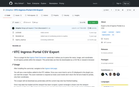 Zetaphor/IITC-Ingress-Portal-CSV-Export: Export a ... - GitHub