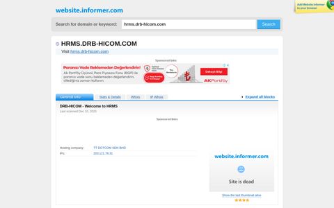 hrms.drb-hicom.com at WI. DRB-HICOM - Welcome to HRMS