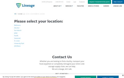 CCCS Customer Login | Lineage Logistics