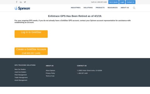 Enfotrace is Now GoldStar GPS - Spireon