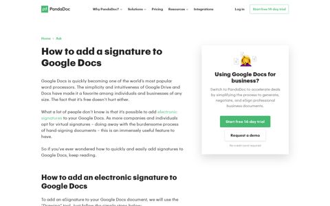 How to Add a Signature to Google Docs Online Documents