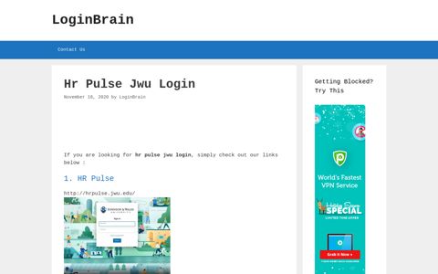Hr pulse jwu login - LoginBrain