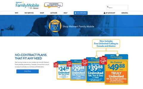 Shop No Contract Phones and Plans | Walmart Family Mobile