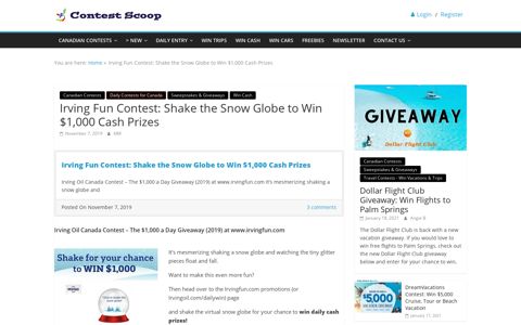 Irving Fun Contest: Shake the Snow Globe to Win $1,000 ...