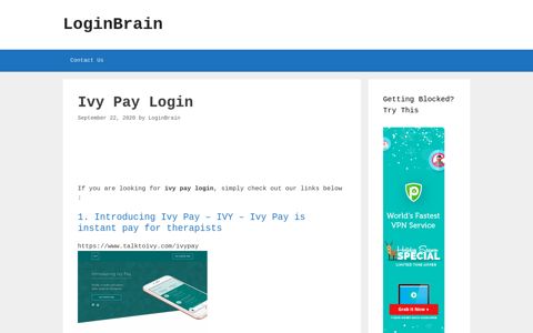 ivy pay login - LoginBrain