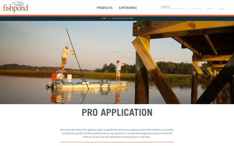 Pro Application Form - Fishpond USA