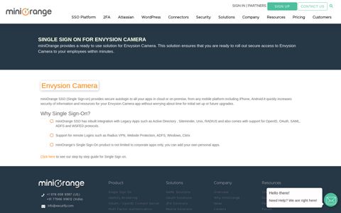 Single Sign On(SSO) solution for Envysion Camera ...