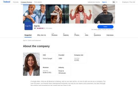 Gap Inc. Careers and Employment | Indeed.com