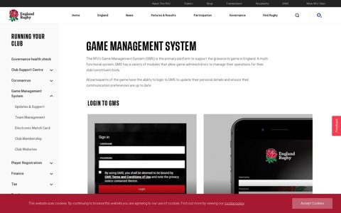 Game Management System - England Rugby