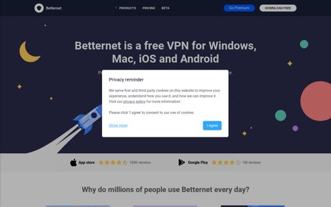Free VPN Service by Betternet | VPN for Windows, Mac, iOS ...