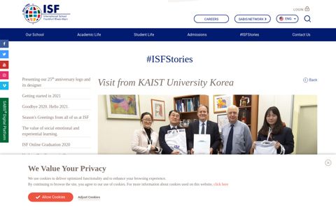 Visit from KAIST University Korea - ISF International School ...