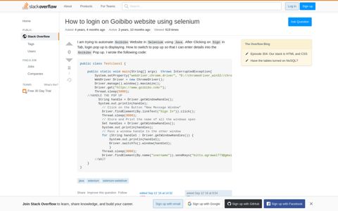How to login on Goibibo website using selenium - Stack ...