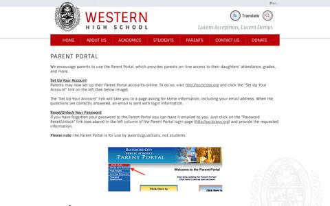 Home - Parent Portal - Western High School