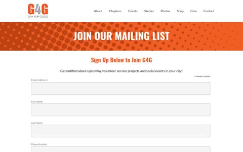 Join Our Mailing List | Gay For Good