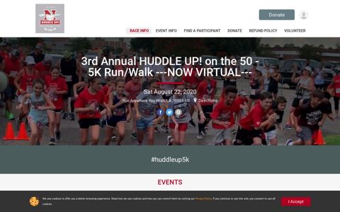 3rd Annual HUDDLE UP! on the 50 - 5K Run/Walk ---NOW ...