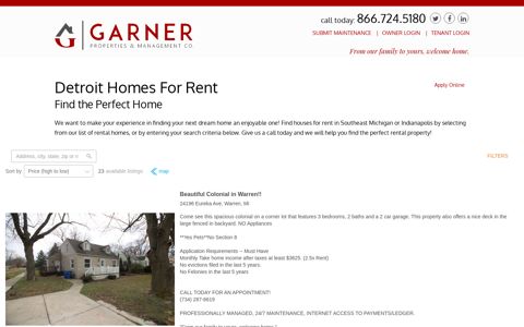 Detroit Homes For Rent - Garner Properties & Management Co.