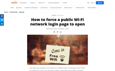 How to force a public Wi-Fi network login page to open - Zapier
