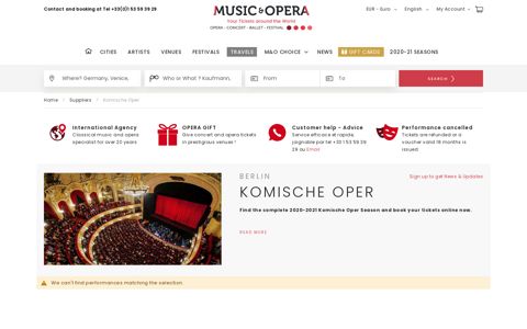 Komische Oper - Berlin : Tickets for performances