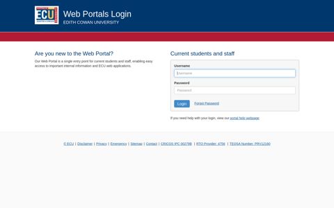 Web Portals Login - ECU