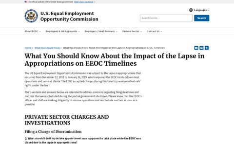 What You Should Know About the Impact of the Lapse ... - EEOC