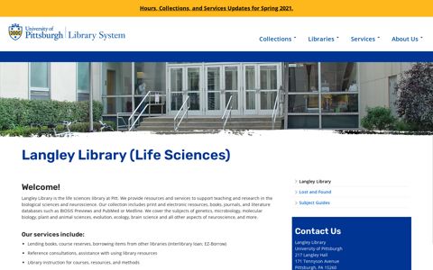 Langley Library (Life Sciences) | University of Pittsburgh ...