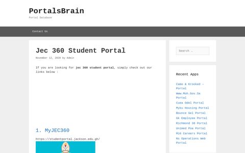Jec 360 Student - Myjec360 - PortalsBrain - Portal Database