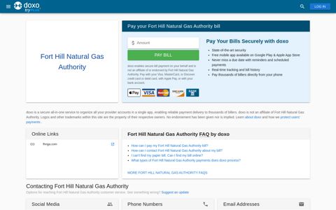 Fort Hill Natural Gas Authority | Pay Your Bill Online | doxo.com