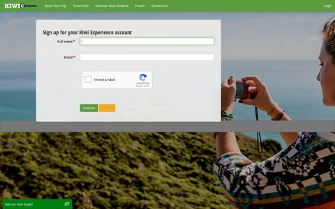Signup for a new account : Kiwi Experience