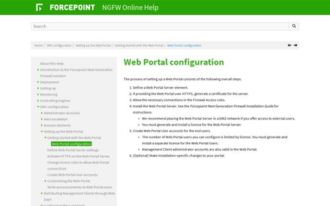 Web Portal configuration - Next Generation Firewall