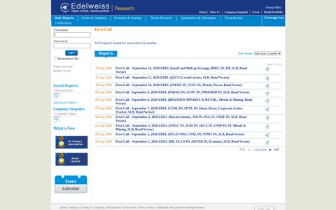First Call - Edelweiss Research