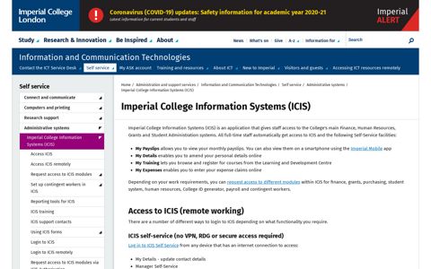 Imperial College Information Systems (ICIS) | Administration ...