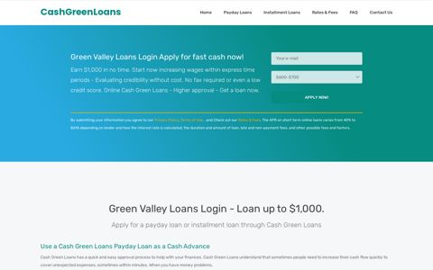 Green Valley Loans Login - Cash Green Loans