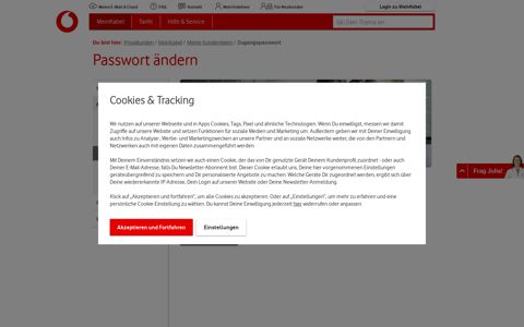 Zugangspasswort - Vodafone Kabel Deutschland Kundenportal