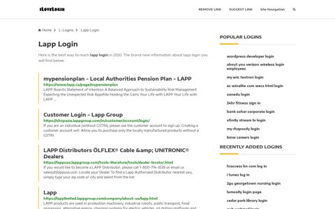 Lapp Login ❤️ One Click Access - iLoveLogin