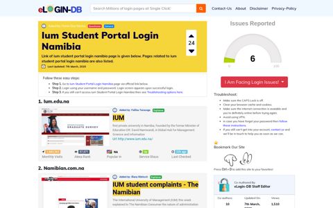 Ium Student Portal Login Namibia