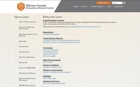 Employee Links - Personnel Services - Warren County ESC